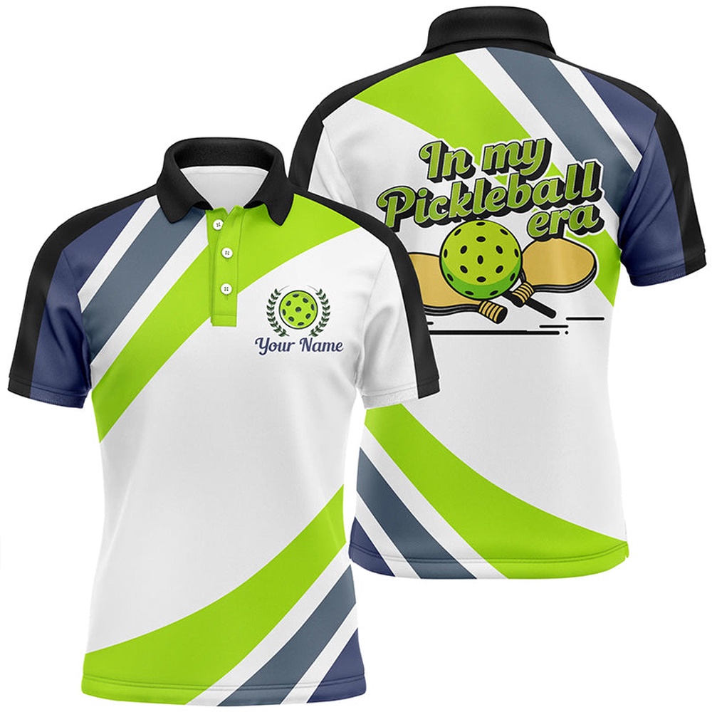 Custom Pickleball Polo Shirts For Men, Pickleball Men Attire Sayings In My Pickleball Era, Pickleball Polo Shirts