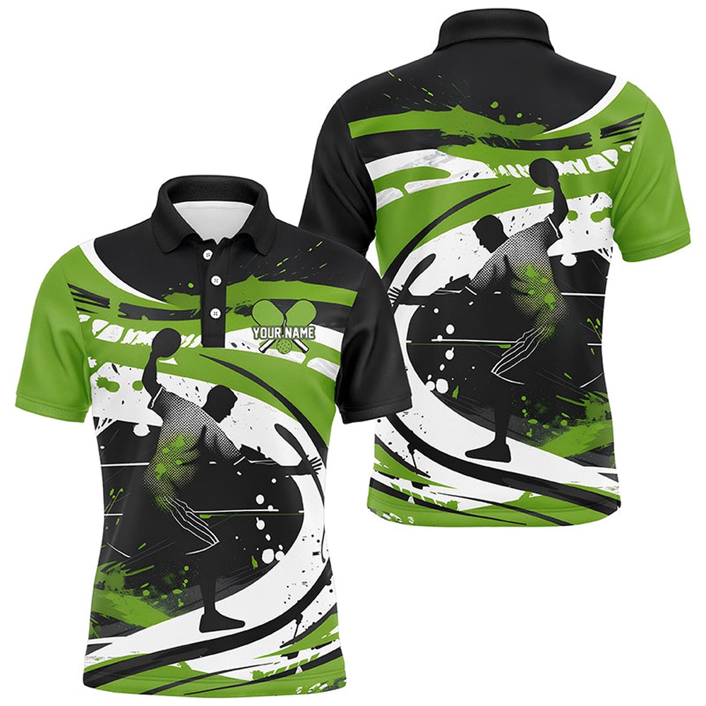 Custom Pickleball Shirts For Men, Men’s Pickleball Outfits  Pickleball Gifts Green, Pickleball Polo Shirts