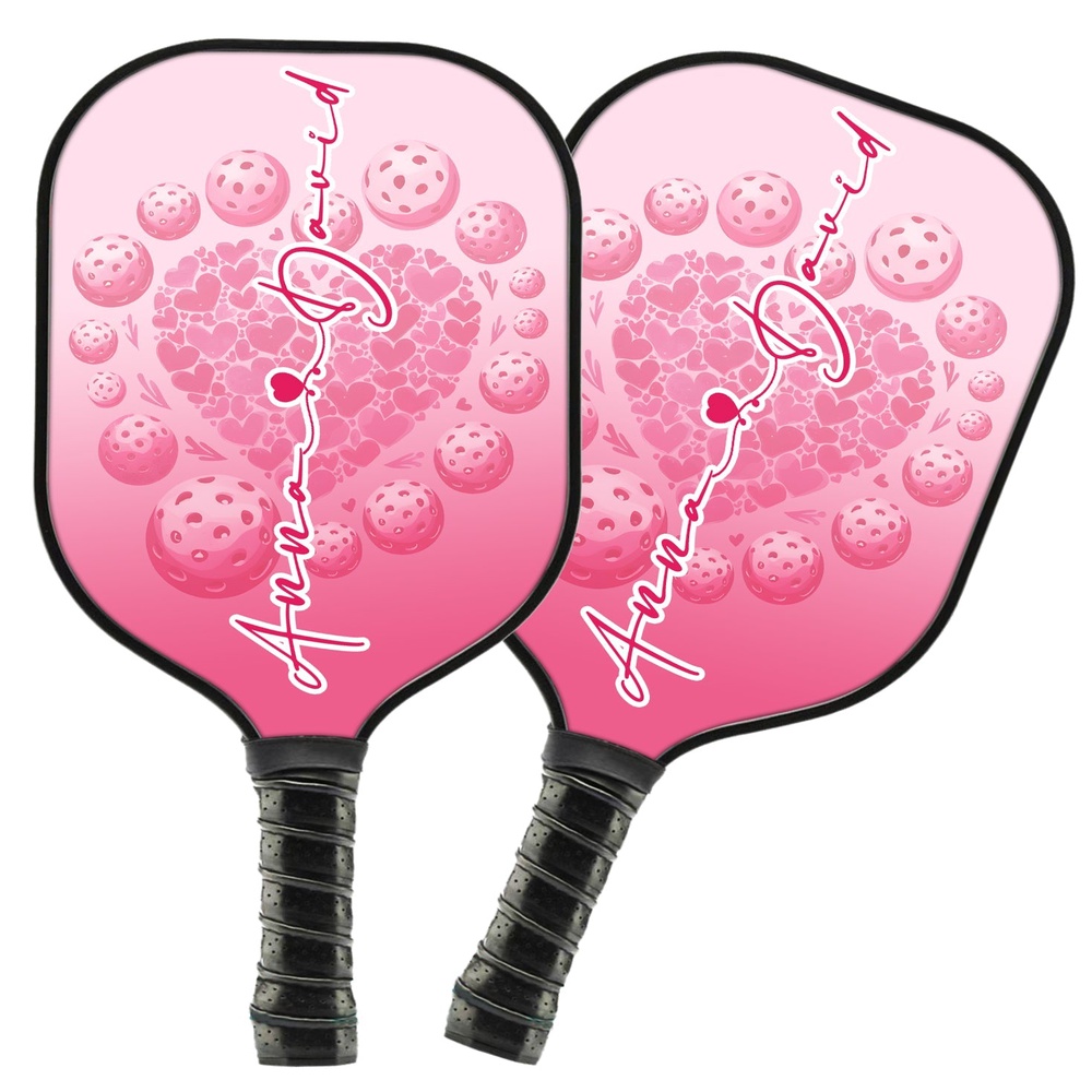 Custom Pink Heart Pickleball Paddle For Men And Women, Valentines Pickleball Couple, Custom Pickleball Paddle