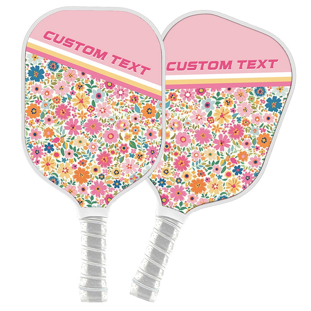 Custom Preppy Flower Pattern Pickleball Paddles, Cottage Floral Pickleball Team Paddle Pickleball Men Women, Custom Pickleball Paddle