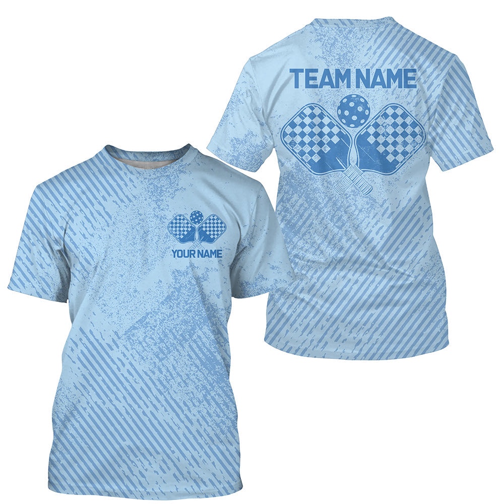 Custom Vintage Style Blue Pickleball T-Shirts For Men, Pickleball Team Uniform Pickleball Outfits