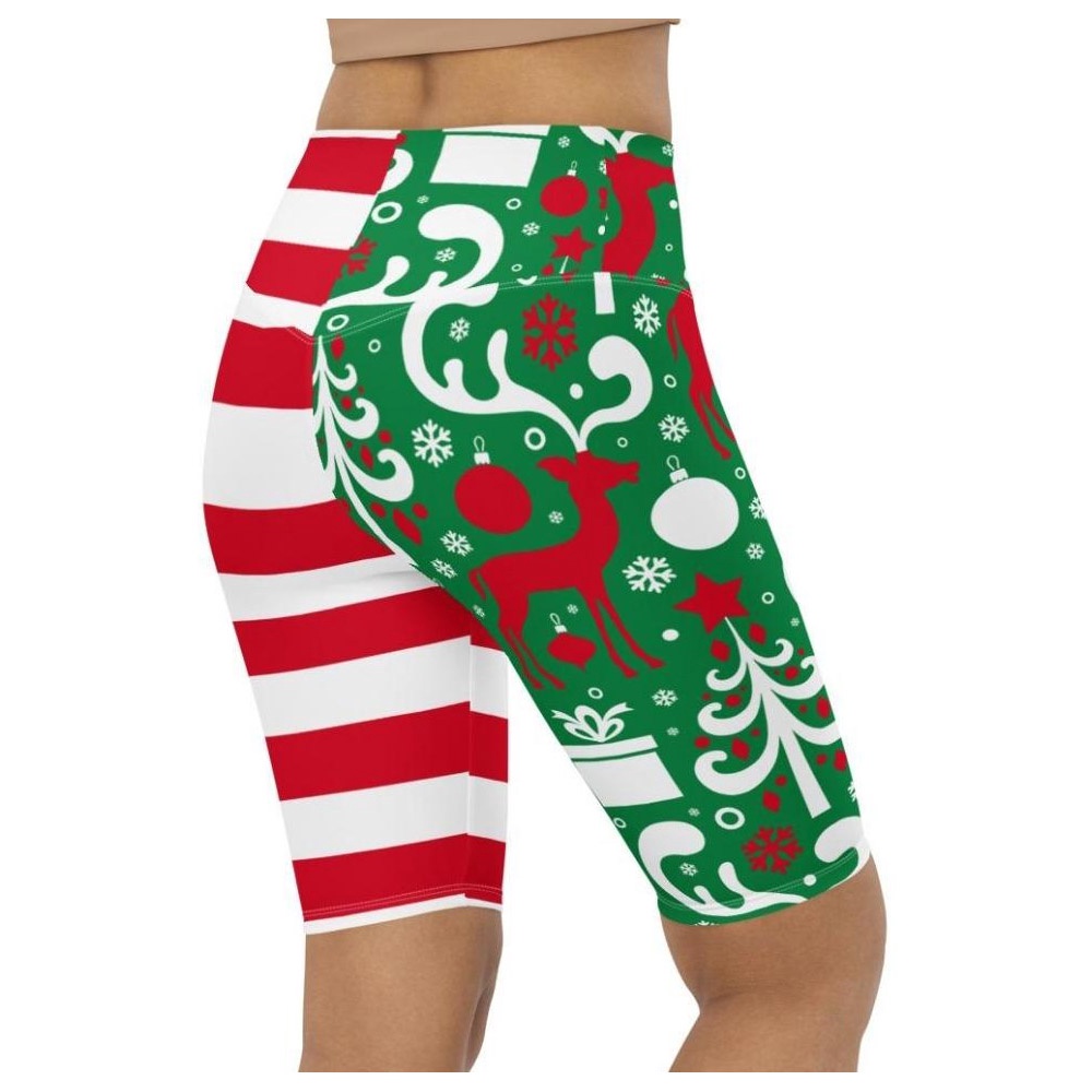 Cute Two Pattern Christmas Biker Shorts, Biker Shorts For Mom, Shorts Mother’s Day, Mother Day Gift
