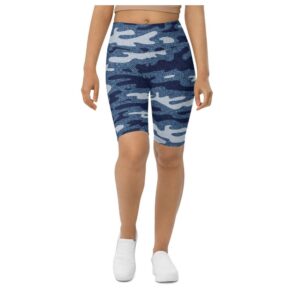 Denim Camo Print Biker Shorts, Biker Shorts…