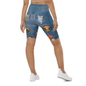 Denim Patch Print Biker Shorts Biker Shorts For Mom Shorts Mother s Day Mother Day Gift 3 xfhdk7.jpg
