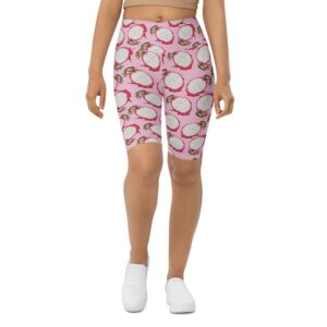 Dragon Fruit Pattern Biker Shorts, Biker Shorts…
