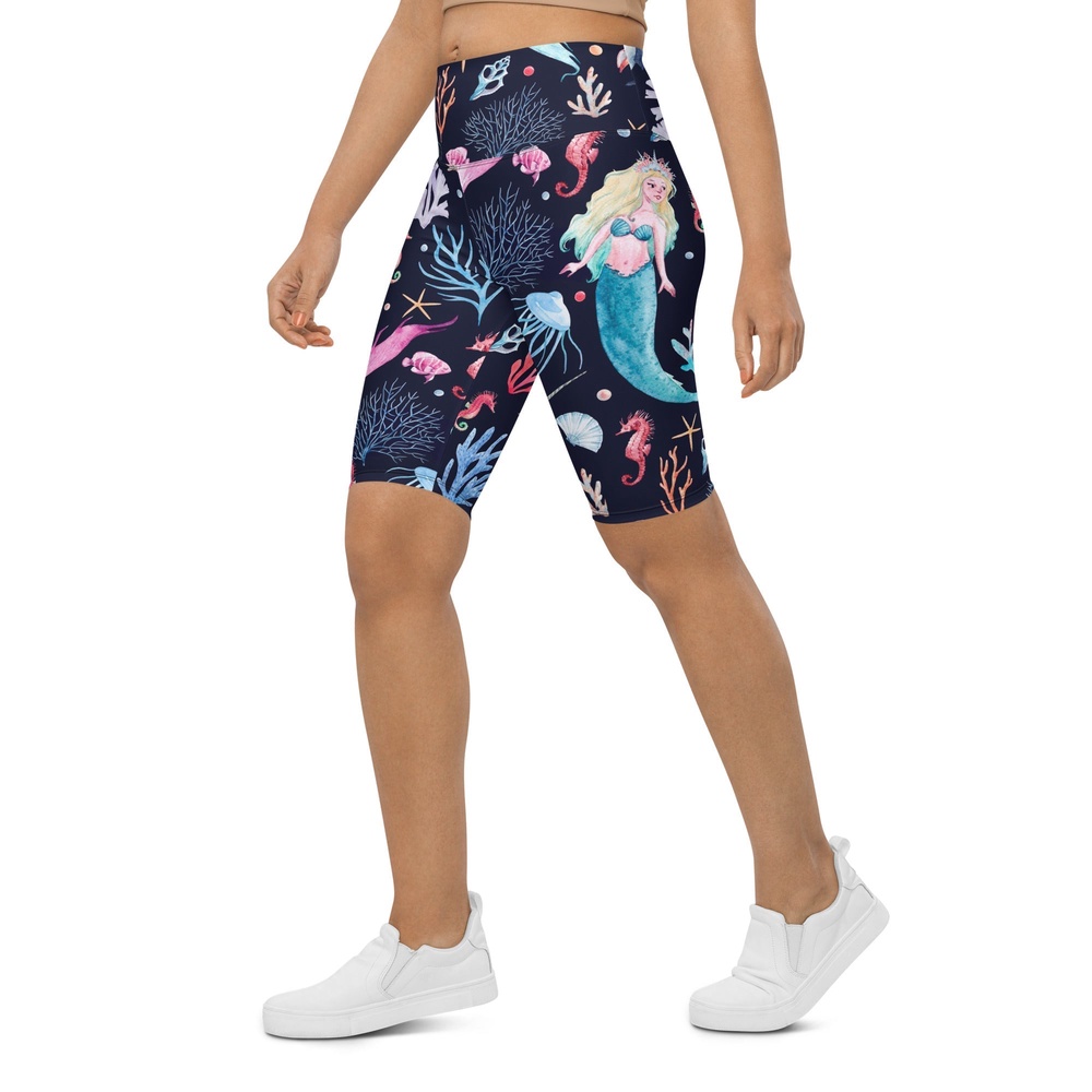Enchanted Mermaids Biker Shorts, Biker Shorts For Mom, Shorts Mother’s Day, Mother Day Gift