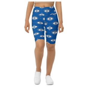 Evil Eye Pattern Biker Shorts, Biker Shorts…