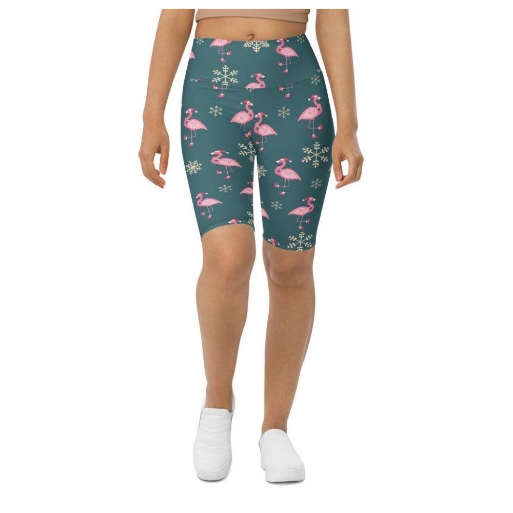 Festive Flamingos Biker Shorts, Biker Shorts For Mom, Shorts Mother’s Day, Mother Day Gift