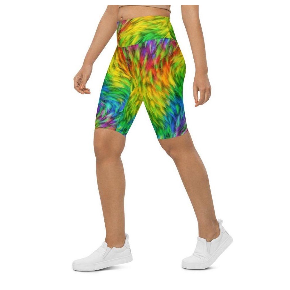 Fluffy Rainbow Biker Shorts, Biker Shorts For Mom, Shorts Mother’s Day, Mother Day Gift