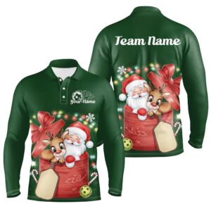 Funny Santa And Reindeer Custom Funny Pickleball…