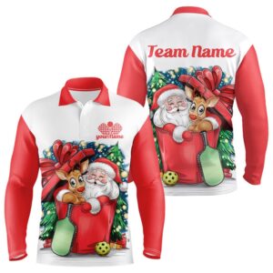 Funny Santa And Reindeer Custom Funny Pickleball…
