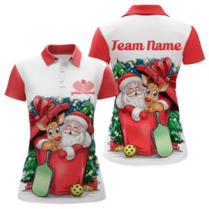 Funny Santa And Reindeer Custom Funny Pickleball…