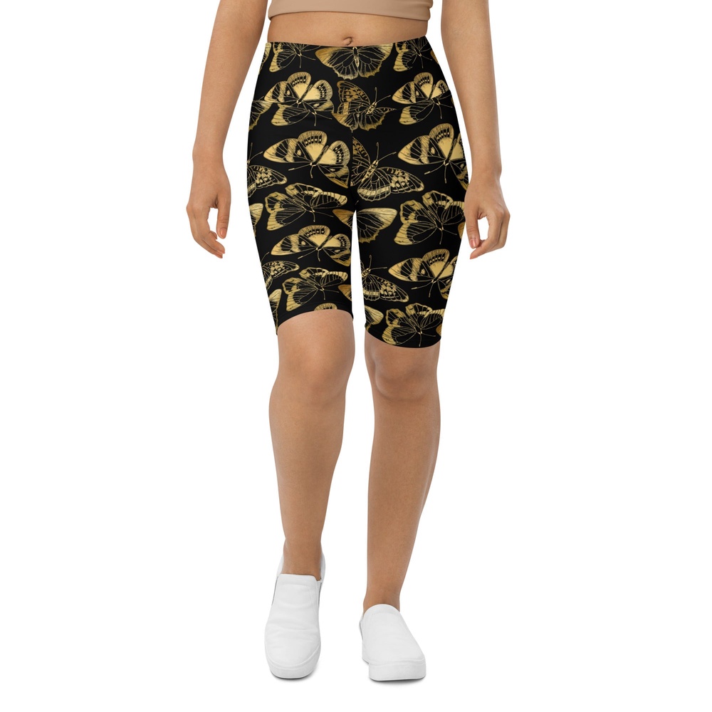 Gold Butterfly Biker Shorts, Biker Shorts For Mom, Shorts Mother’s Day, Mother Day Gift