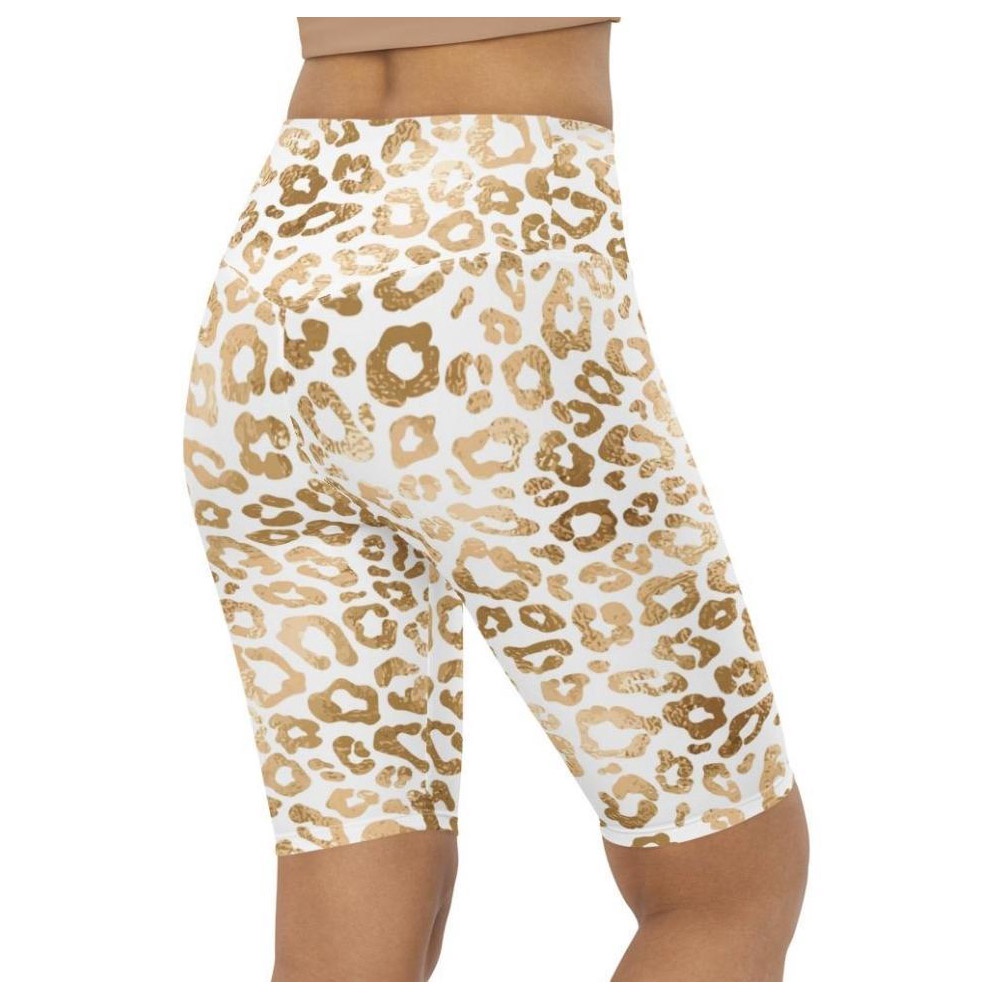 Golden Leopard Print Biker Shorts, Biker Shorts For Mom, Shorts Mother’s Day, Mother Day Gift