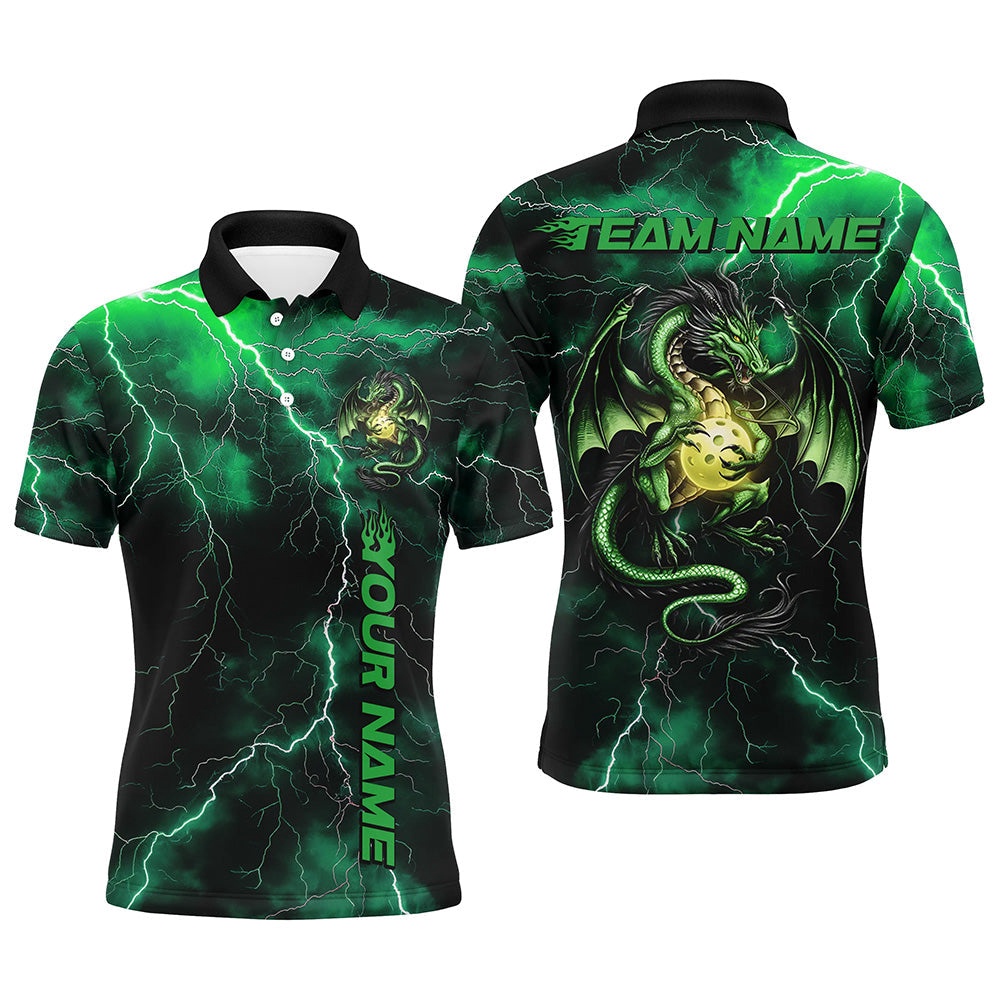 Green Thunder Lightning Custom Dragon Pickleball Polo Shirts For Men, Pickleball Team Outfit, Pickleball Polo Shirts Green Thunder Lightning Custom Dragon Pickleball Polo Shirts For Men, Pickleball Team Outfit, Pickleball Polo Shirts