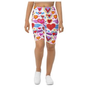 Heart Pattern Biker Shorts, Biker Shorts For…