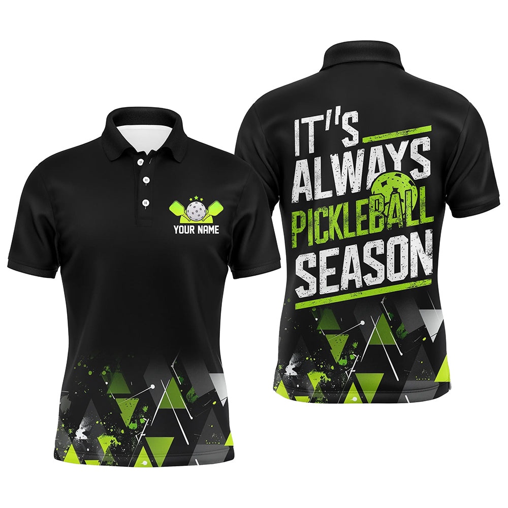 It’s Always Pickleball Season Men’s Pickleball Outfits Custom Pickleball Team Uniform Green, Pickleball Polo Shirts