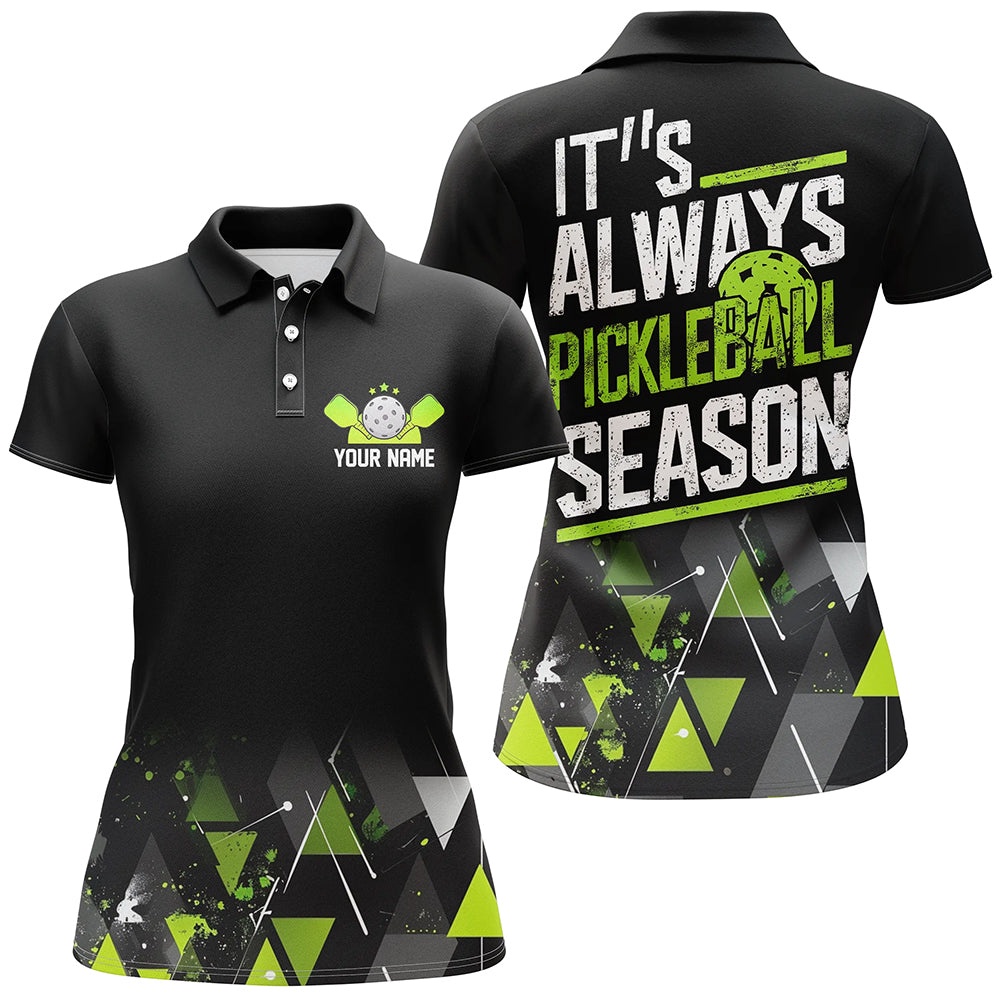 It’s Always Pickleball Season Women’s Pickleball Outfits Custom Pickleball Uniform Green, Pickleball Polo Shirts