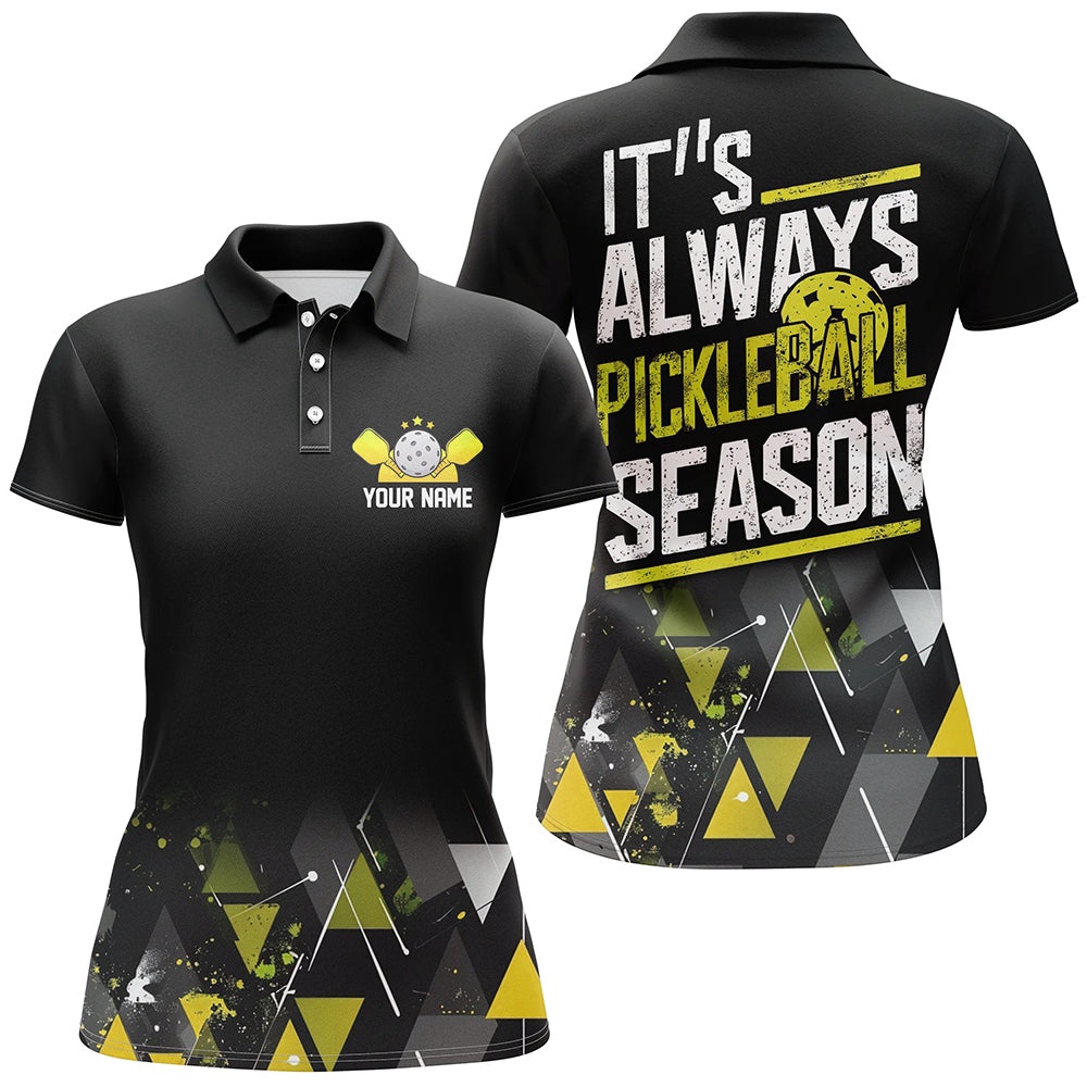 It’s Always Pickleball Season Women’s Pickleball Outfits Custom Pickleball Uniform Yellow, Pickleball Polo Shirts