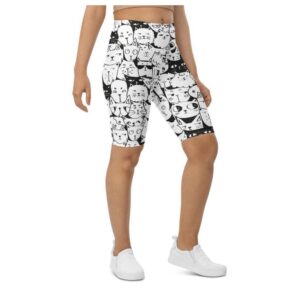 Kitty Pattern Biker Shorts, Biker Shorts For…