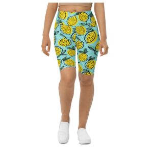 Lemon Pattern Biker Shorts, Biker Shorts For…