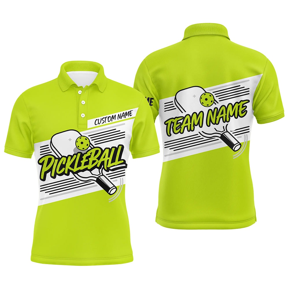 Men’s Pickleball Polo Shirts, Pickleball Tournament Shirts For Team Green, Pickleball Polo Shirts