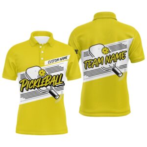 Men’s Pickleball Polo Shirts, Pickleball Tournament Shirts For Team Yellow, Pickleball Polo Shirts