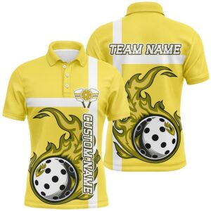 Multi-Color Pickleball Shirts For Men And Women, Flame Pickleball Ball Tournament Team Polo Shirts, Pickleball Polo Shirts