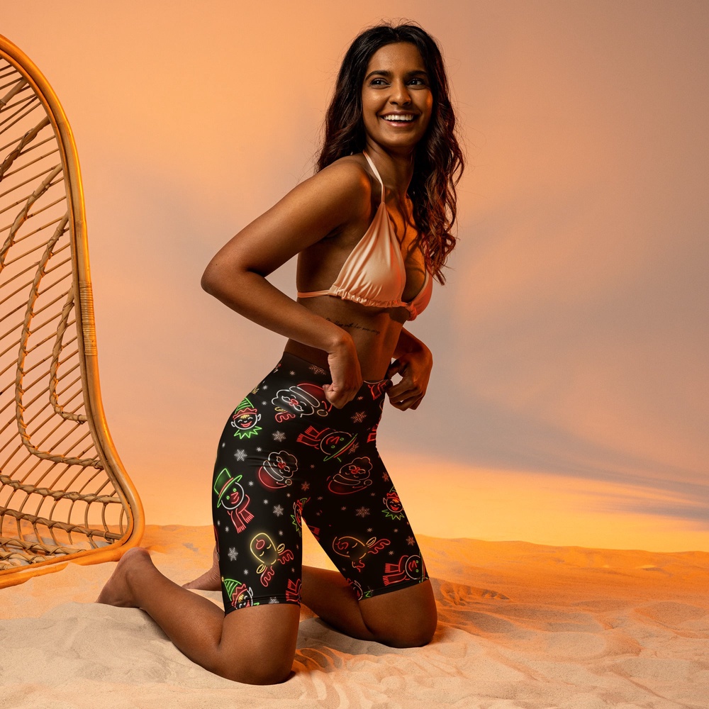 Neon Christmas Biker Shorts, Biker Shorts For Mom, Shorts Mother’s Day, Mother Day Gift