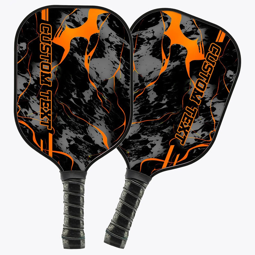 Orange Paint Splatter 3D Printed Custom Pickleball Paddles, Pickleball Gifts For Men And Women, Custom Pickleball Paddle