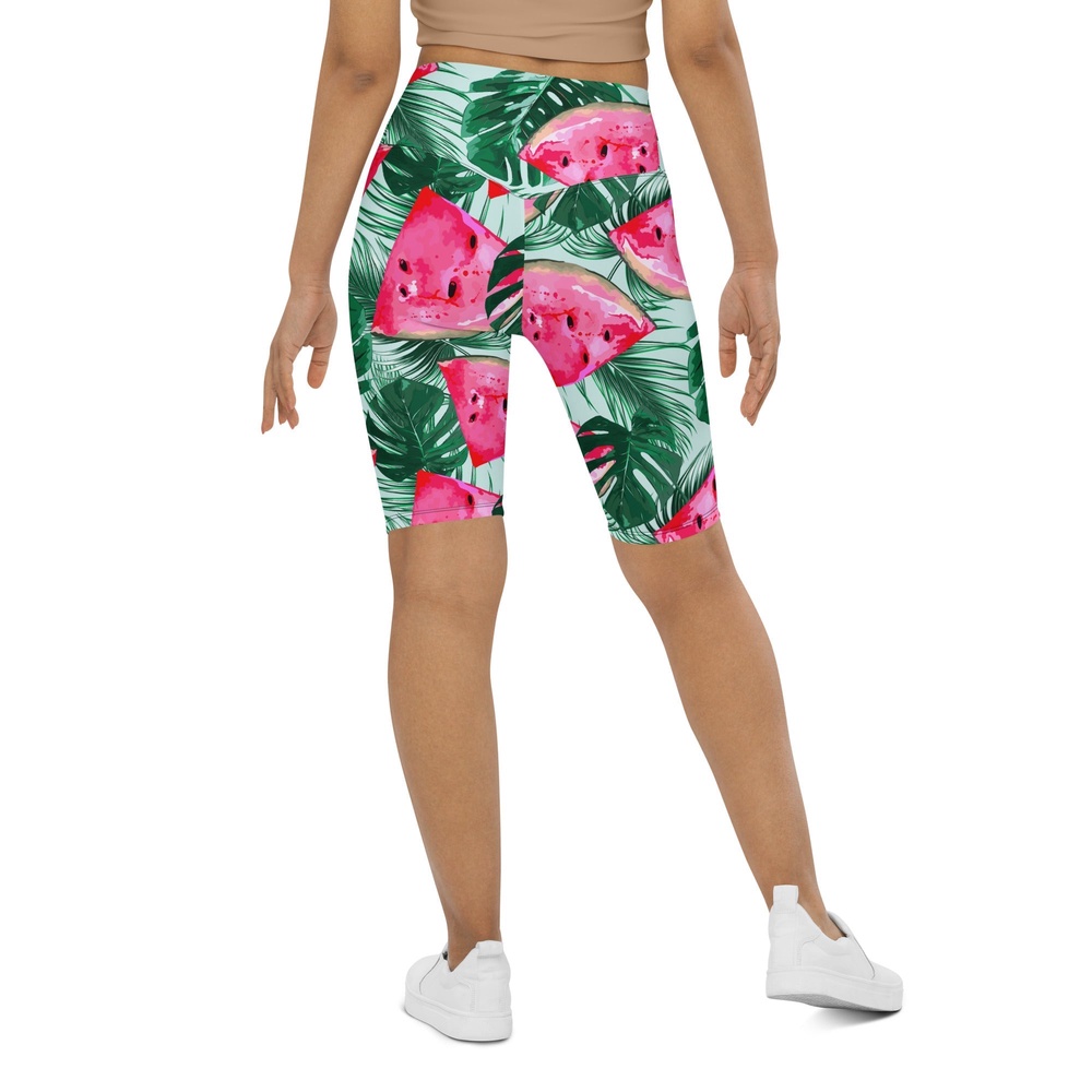 Palm Leaves & Watermelon Biker Shorts, Biker Shorts For Mom, Shorts Mother’s Day, Mother Day Gift