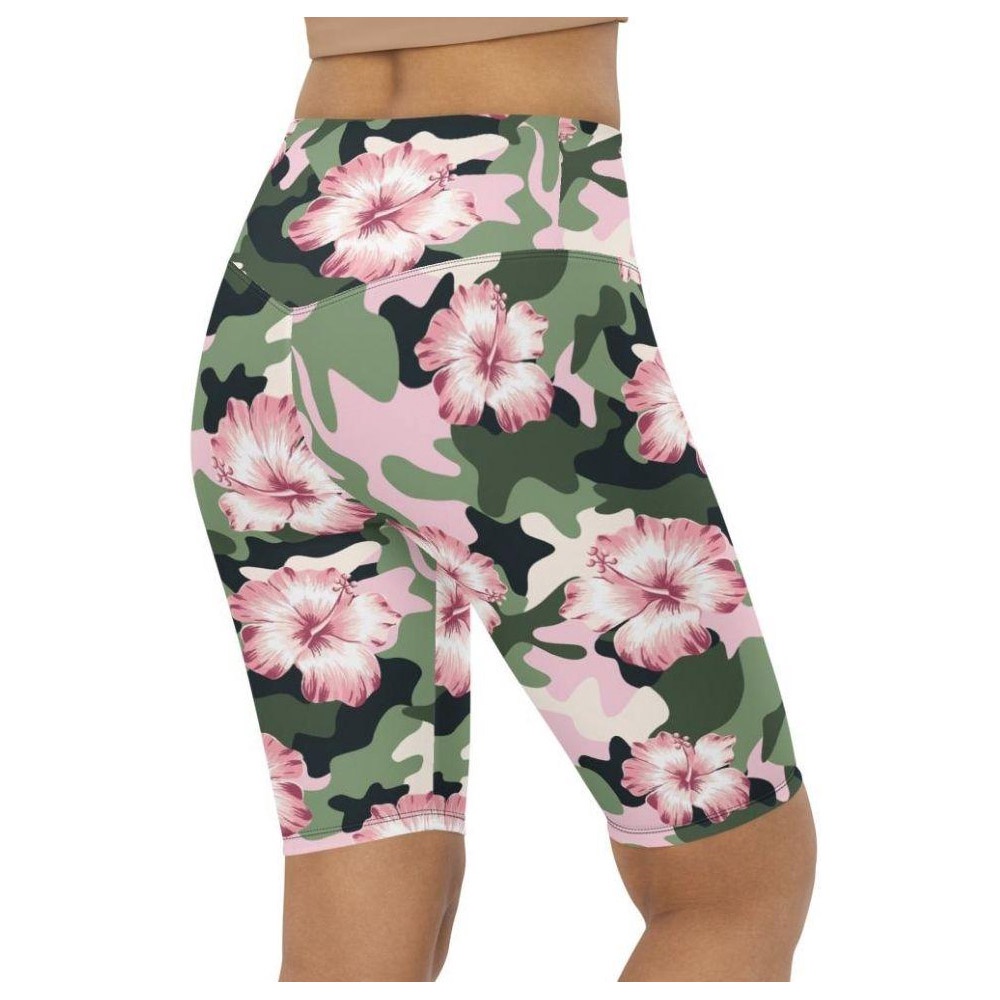 Pink Flower Camo Biker Shorts, Biker Shorts For Mom, Shorts Mother’s Day, Mother Day Gift