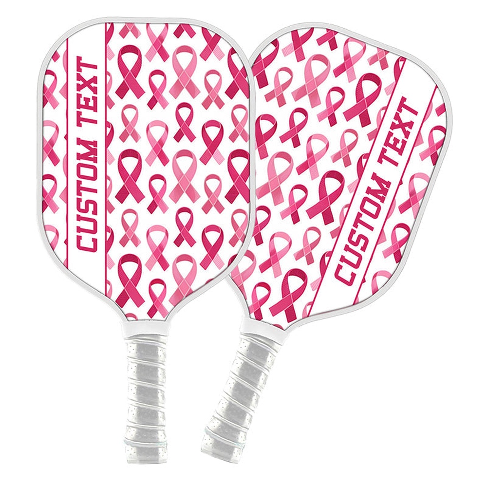 Pink Ribbon Pattern Custom Pickleball Paddle, Breast Cancer Awareness Pickleball, Custom Pickleball Paddle