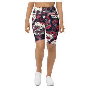 Sugar Skull Biker Shorts, Biker Shorts For…