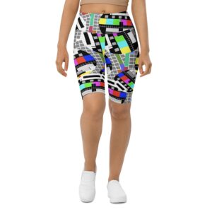TV No Signal Biker Shorts, Biker Shorts…