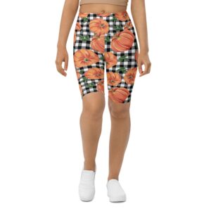 Thanksgiving Pumpkins Biker Shorts, Biker Shorts For…