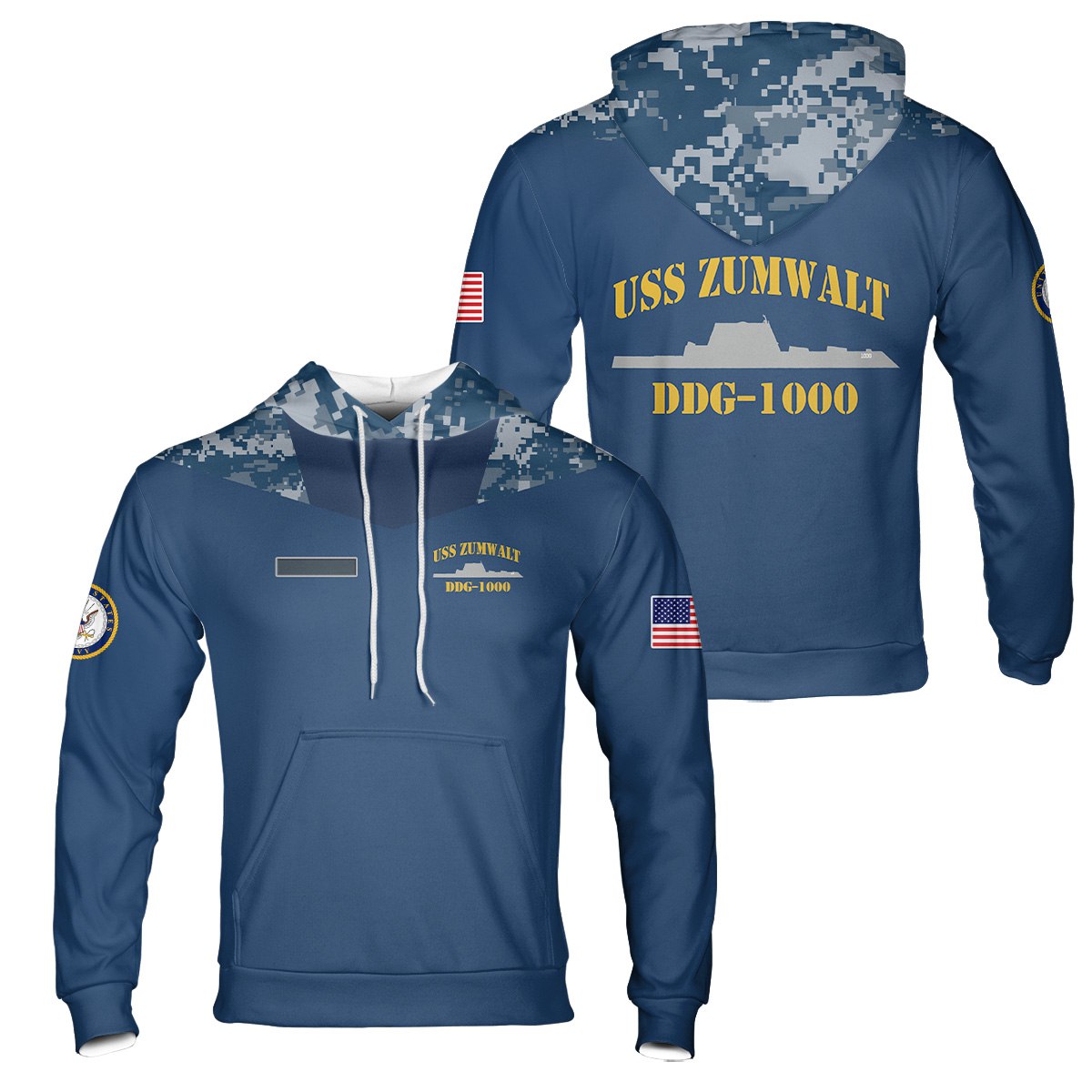 US Navy USS Zumw Alt DDG-1000 All Over Print Hoodie US Navy USS Zumw Alt DDG-1000 All Over Print Hoodie