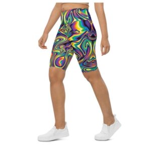 Vibrant Psychedelic Biker Shorts, Biker Shorts For…