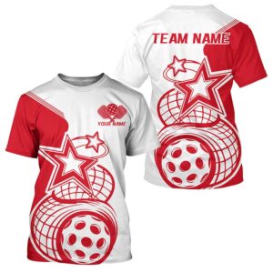 White And Red Custom Pickleball Star Pickleball…