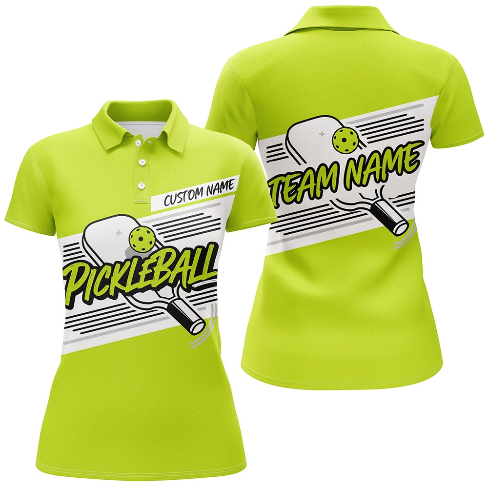 Women’s Pickleball Polo Shirts, Pickleball Tournament Shirts For Team Green, Pickleball Polo Shirts
