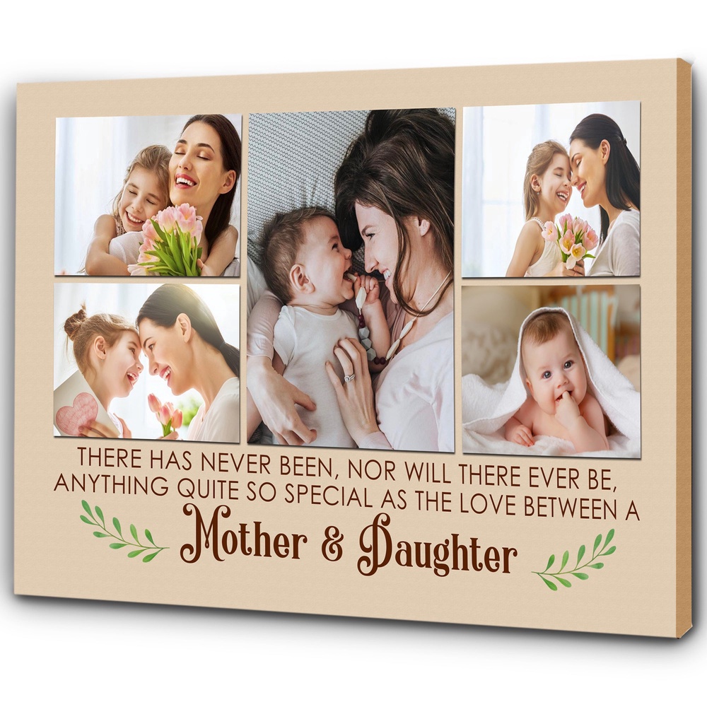 Custom Canvas For Mom Mother And Daughter Photo Collage Wall Art Mom Gift For Mother’s Day Gift, Wall Art Poster Canvas For Mom