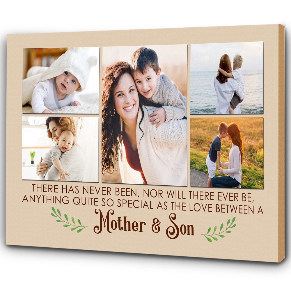 Custom Canvas For Mom Mother And Son Photo Collage Wall Art Mom Gift For Mother’s Day Gift, Wall Art Poster Canvas For Mom