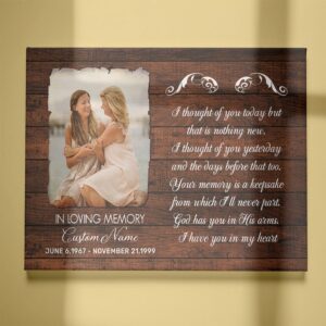Custom Remembrance Canvas, Memorial Keepsake Gift For…