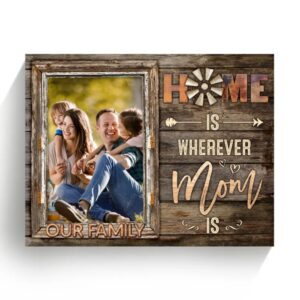 Home Is Wherever Mom Is Canvas, Personalized…