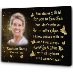 Memorial Canvas Personalized, Sympathy Remembrance Gift Loss…