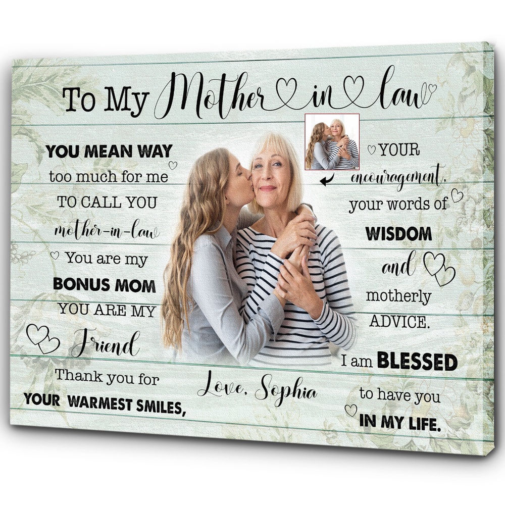 Mother-In-Law Custom Canvas, Mother’s Day Gift For Mom In Law, Husband’s Mother Birthday Christmas, Wall Art Poster Canvas For Mom Mother-In-Law Custom Canvas, Mother’s Day Gift For Mom In Law, Husband’s Mother Birthday Christmas, Wall Art Poster Canvas For Mom