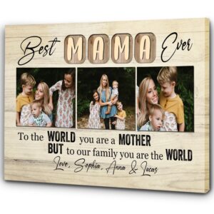 Personalized Mom Canvas, Best Mama Ever, Mother’s…