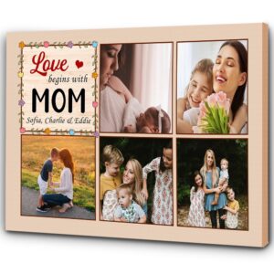 Personalized Mom Canvas Love Begins With Mom…