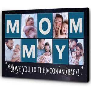 Personalized Mom Canvas Photo Collage, Mommy Love…
