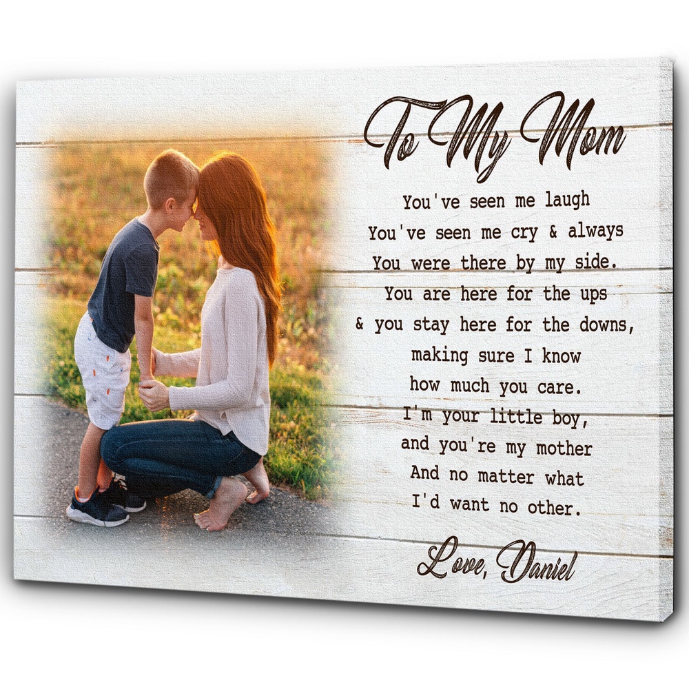 Personalized Mom Canvas, Son & Mother Custom Canvas Mother’s Day Gift, Thoughtful Gift For Mom From Son, Wall Art Poster Canvas For Mom